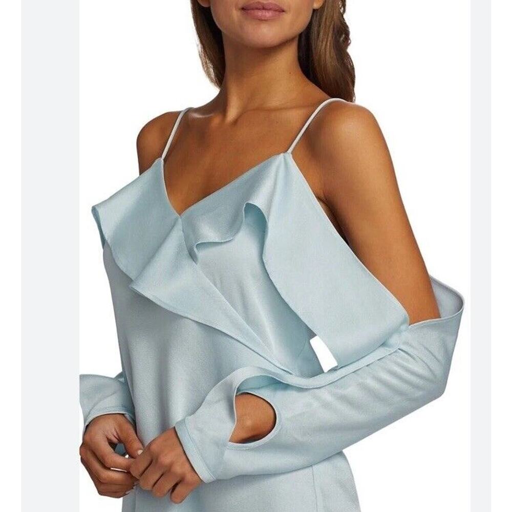Jonathan Simkhai Light Blue Ruffle Blouse - Picture 4 of 16